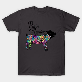 Pig Floweral Design. T-Shirt